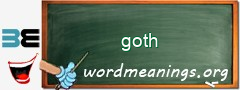 WordMeaning blackboard for goth